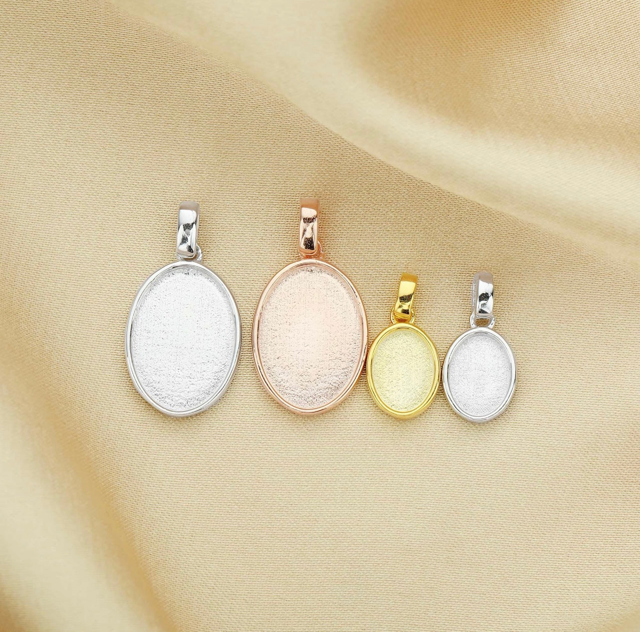 Oval Pendant Necklace | 925 Sterling Silver | Gold, Rose Gold or White Gold Plating