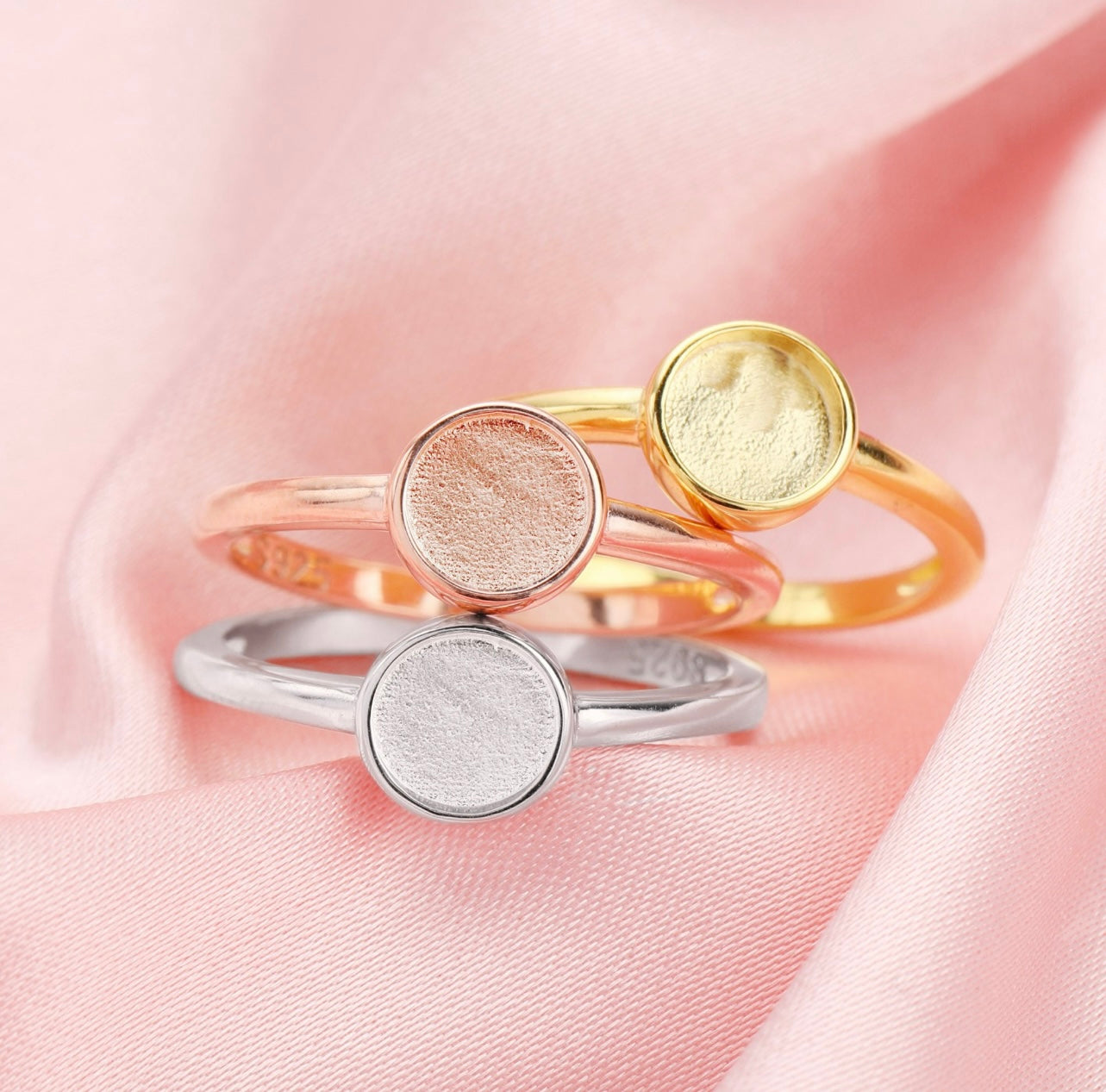 18K Solid Gold Ring Setting | Minimalistic | White Gold | Rose Gold | Yellow Gold