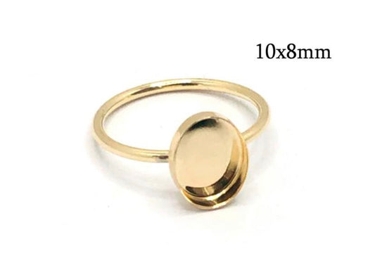 14K Gold Filled Oval Ring | 10X8mm Stone