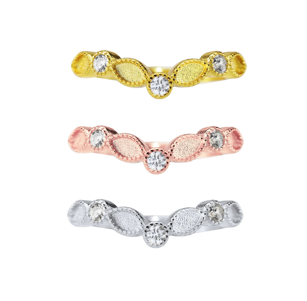 Birthstone 2x4mm Marquise Band | 925 Sterling Silver | Gold, Rose Gold or White Gold Plating