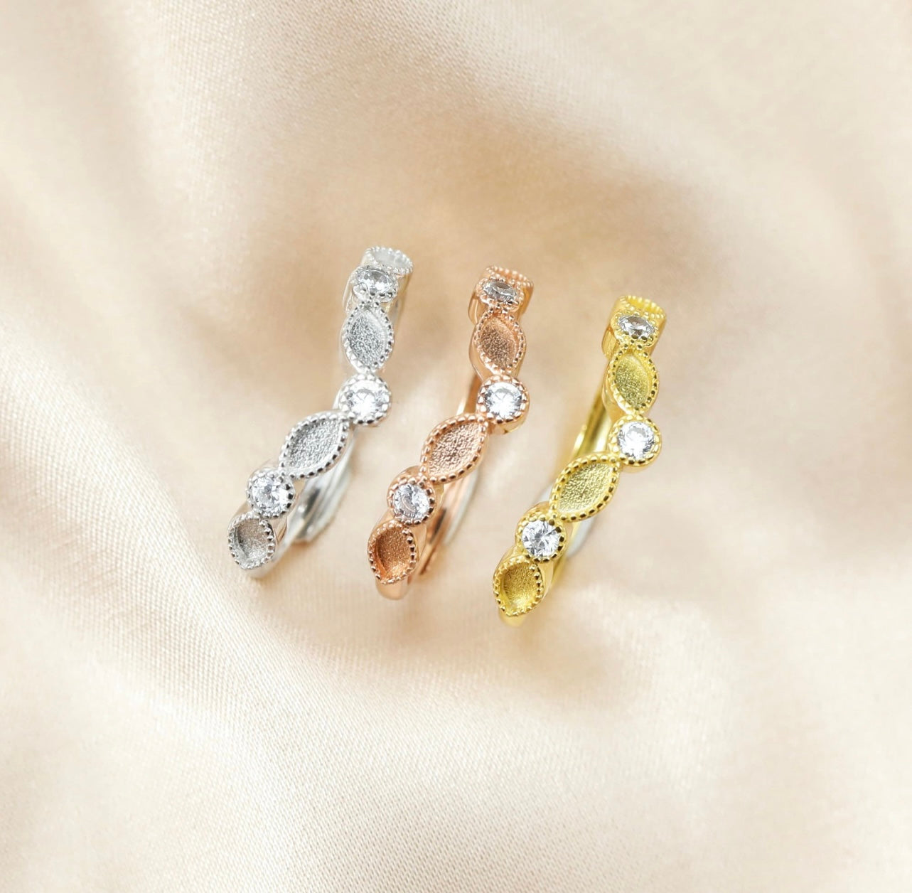 Birthstone 2x4mm Marquise Band | 925 Sterling Silver | Gold, Rose Gold or White Gold Plating