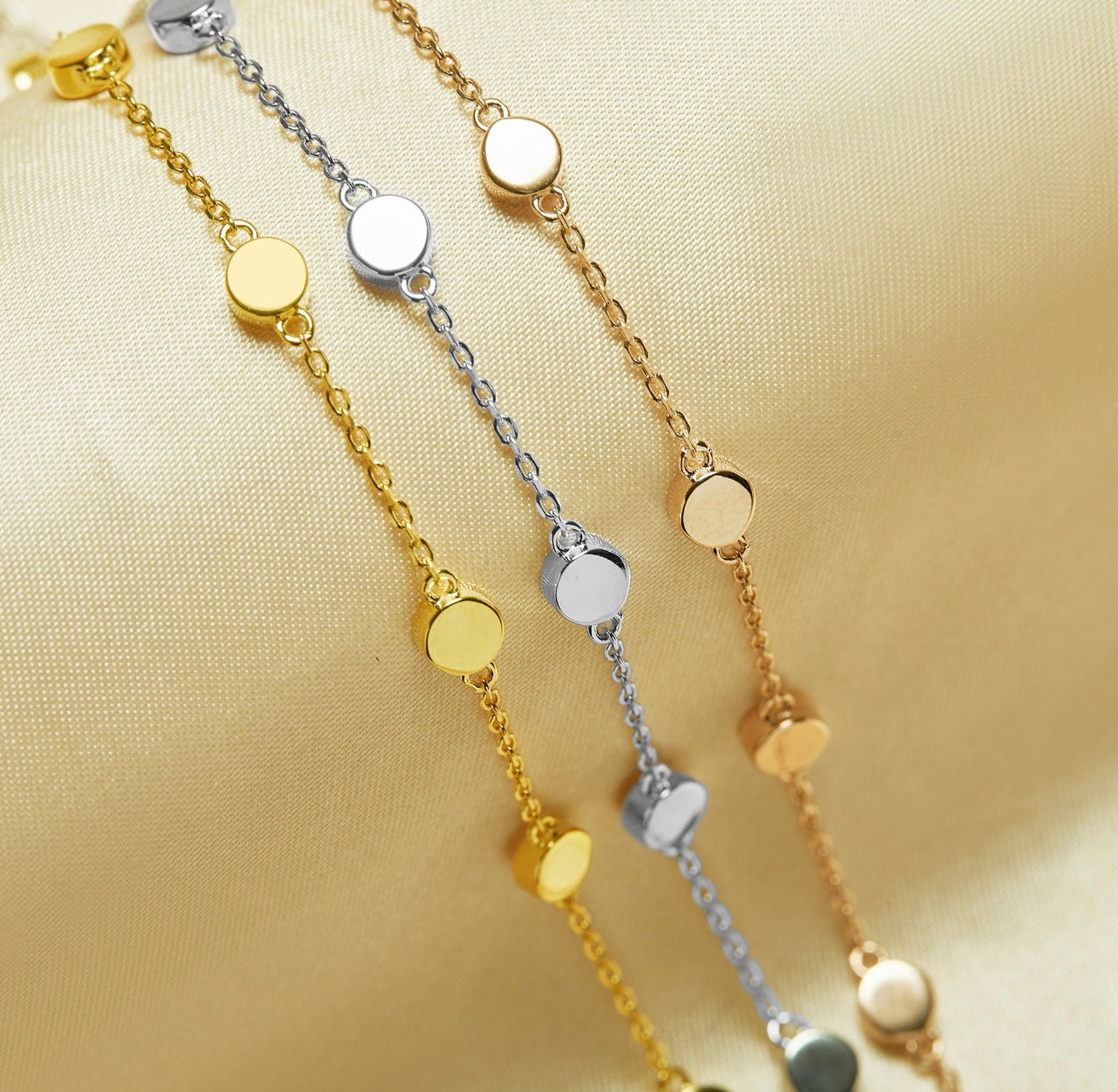 4mm Stone Bracelet | 6 Stones | 925 Sterling Silver | Gold, Rose Gold or White Gold Plating